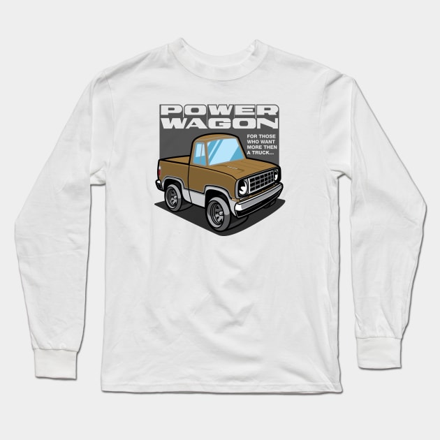 Medium Gold - Power Wagon (White Base) Long Sleeve T-Shirt by jepegdesign